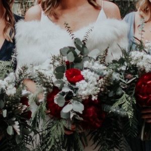 Faux fur bridal white wrap